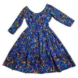 Vintage Cover Girl of Miami Dress Size M 50s 60s Mod Rockabilly Pleated Womens